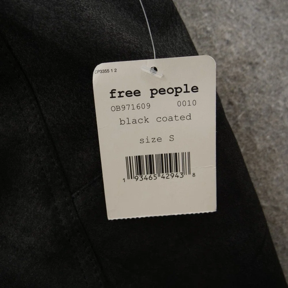 Free People Shorts Womens Small Black Bike Heatwave Faux Suede Stretch New
